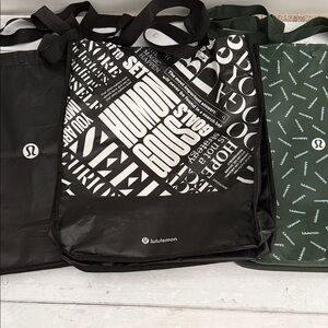 Lululemon Athletica set of 3 large totes / reusable bags